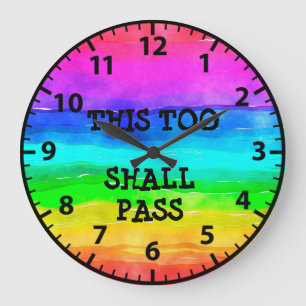 Sober 12 Step Sobriety Erholung Rainbow Clock Große Wanduhr