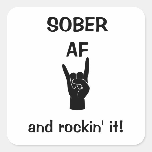 Sober AF-Aufkleber, Aufkleber für die Erholung von (Vorderseite)