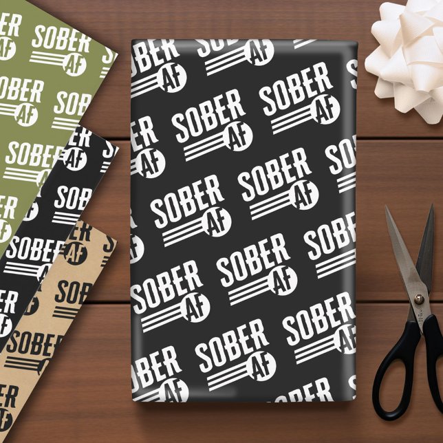 Sober AF - Erholung mit Stil und Einstellung Geschenkpapier Set (Custom Wrapping Paper)