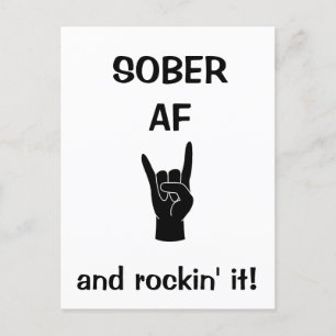 Sober AF Postkarte, Suchtkarte Erholung Postkarte