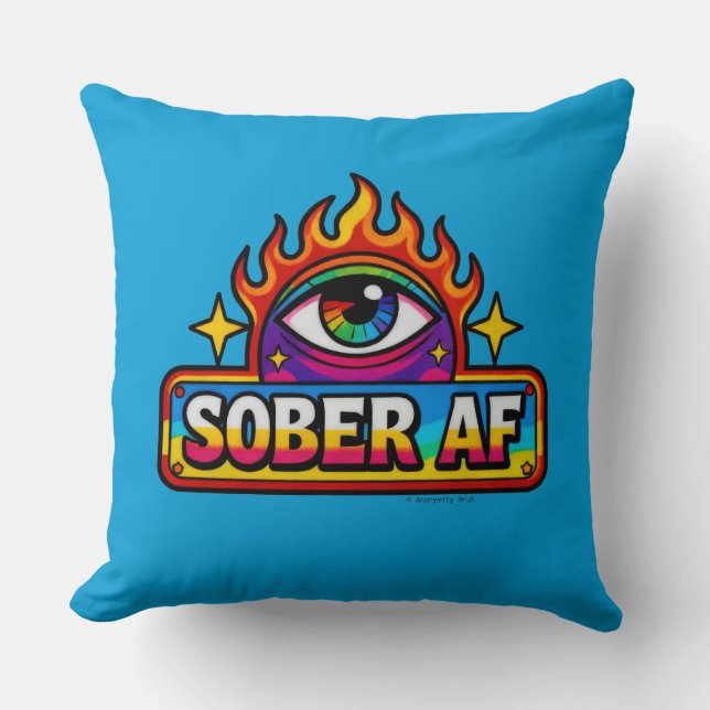 Sober AF - Throw Pillow Kissen (Vorderseite)