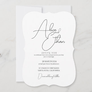 Sober and Elegant Wedding invitation Einladung