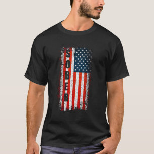 Sober Anniversary Sober American Flag Om T Na T-Shirt