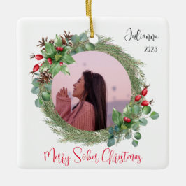 Sober Christmas Geschenk, Custom Foto Keramikornament