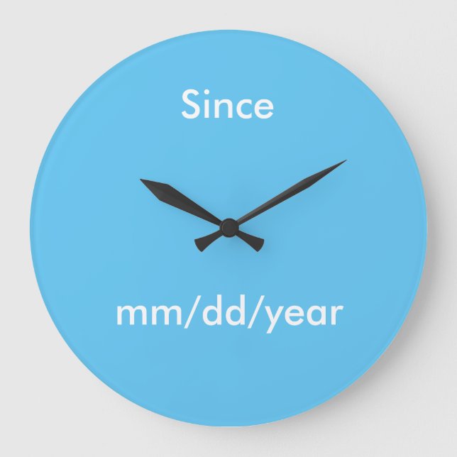 Sober Date Clock Große Wanduhr (Vorderseite)