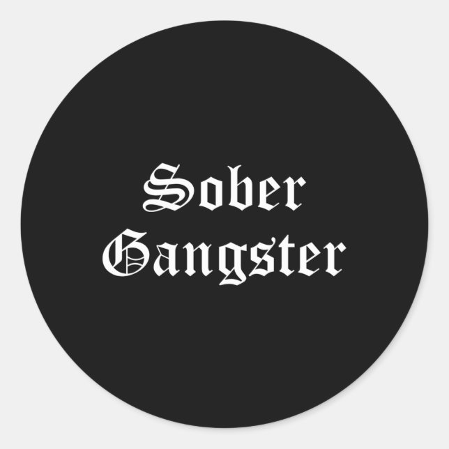 Sober Gangster Om Na Erholung Runder Aufkleber (Vorderseite)