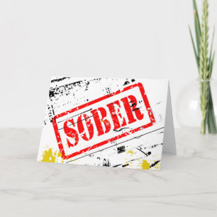 Sober Grunge Briefmarke Sobriety Erholung Card Karte