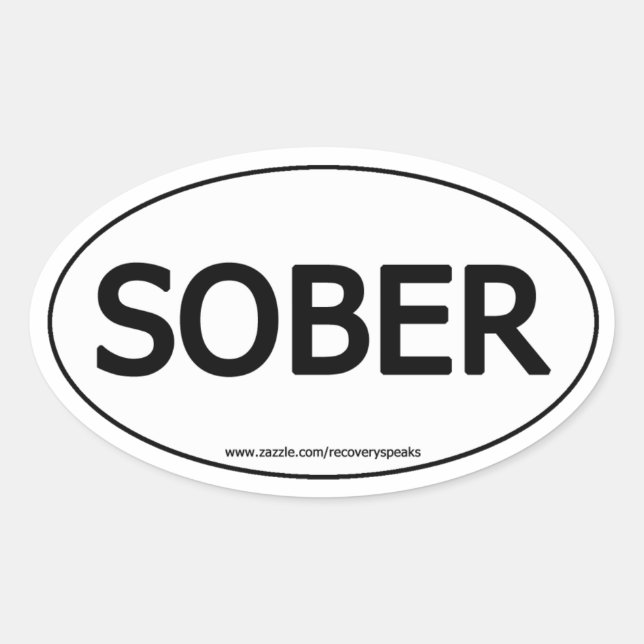 Sober Oval Aufkleber (Vorderseite)