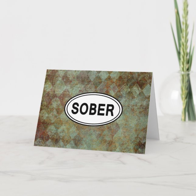 SOBER OVAL Sobriety Erholung OM Karte (Vorderseite)