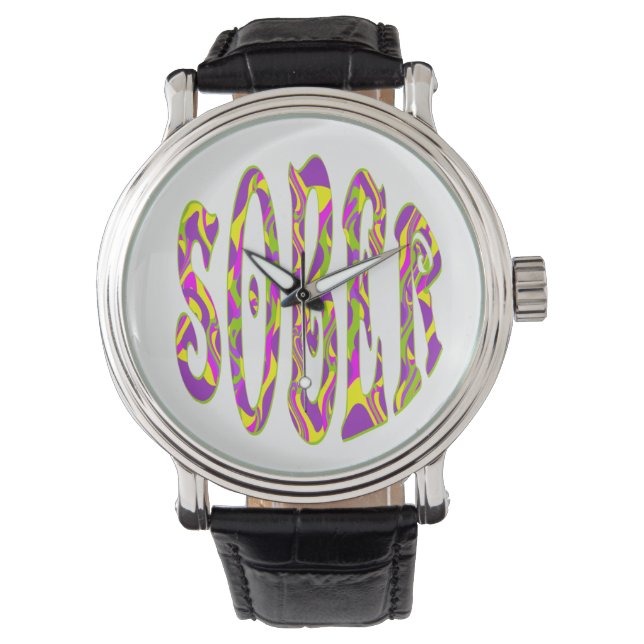 SOBER Retro 60's Art Psychedelic Armbanduhr (Vorderseite)