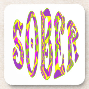 SOBER Retro 60's Art Psychedelic Getränkeuntersetzer