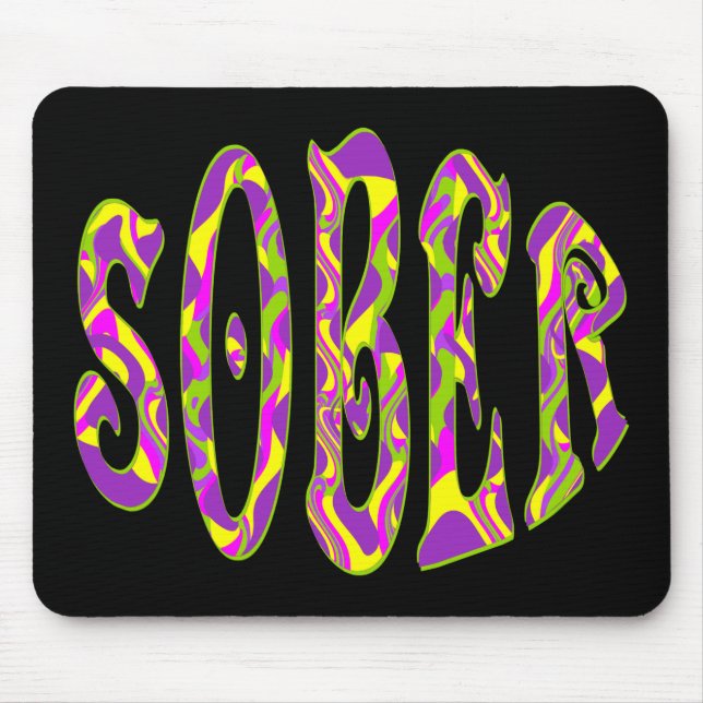 SOBER Retro 60's Art Psychedelic Mousepad (Vorne)