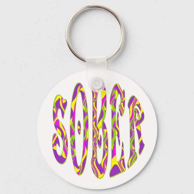 SOBER Retro 60's Art Psychedelic Schlüsselanhänger (Vorderseite)