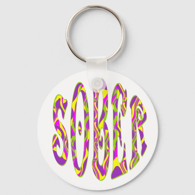 SOBER Retro 60's Art Psychedelic Schlüsselanhänger (Vorderseite)