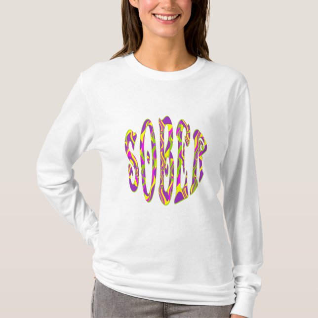SOBER Retro 60's Art Psychedelic T-Shirt (Vorderseite)