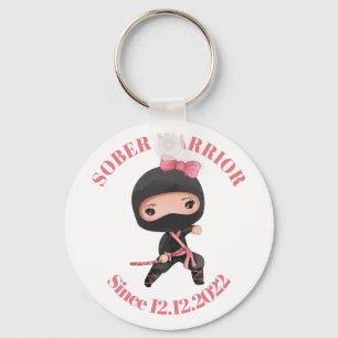Sober Since Keychain for Addiction Recovery, Ninja Schlüsselanhänger