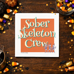 Sober Skeleton Crew | Halloween Sober Party Serviette