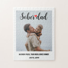Sober Support Vater geben benutzerdefiniertes Foto Puzzle