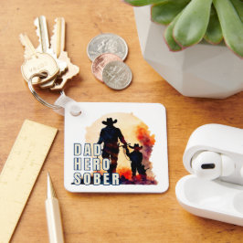 Sober Vater Hero, Erholung Keepake Sobriety Schlüsselanhänger