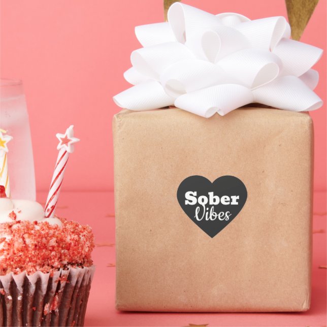 Sober Vibes - Geschenk der Motivierend Sobriety Er Herz-Aufkleber (Party)