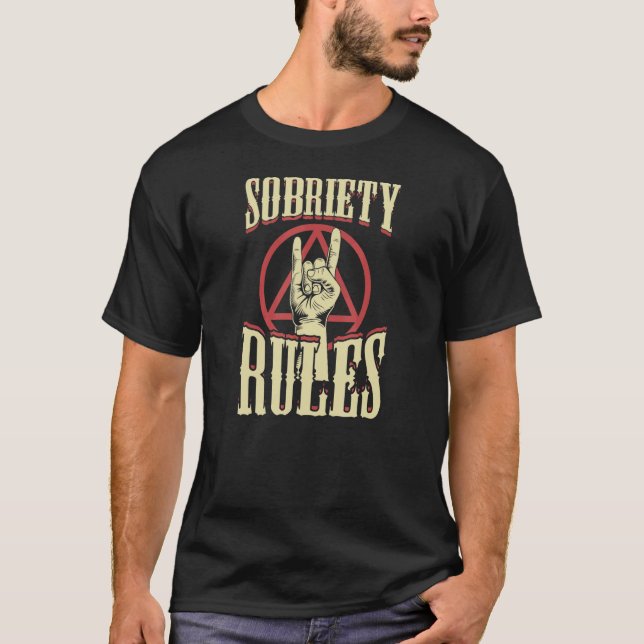 Sobraety Regeln in der Erholung Symbol Inspiration T-Shirt (Vorderseite)