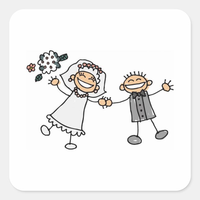 Sobre la boda sello hafsivo quadratischer aufkleber (Vorderseite)