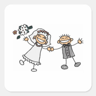 Sobre la boda sello hafsivo quadratischer aufkleber