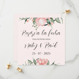 Sobre Tarjetas planas de reserva la fecha rosas Save The Date