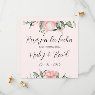 Sobre Tarjetas planas de reserva la fecha rosas Save The Date