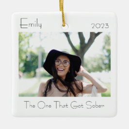 Sobriety Elegant Modernes Minimales Foto Geschenk Keramikornament