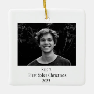Sobriety Geschenk Keepake Minimales Foto Keramikornament