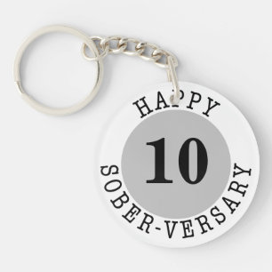 Sobriety Jubiläum Black Gray Schlüsselanhänger