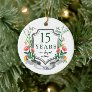 Sobriety Jubiläum Personalisiert 15 Jahre nüchtern Keramik Ornament