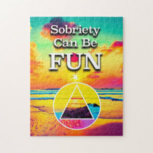 Sobriety kann Spaß Erholung Slogan Sunrise Puzzle