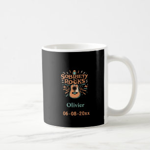 Sobriety Rocks Gitarre, Sober Date & Individuelle  Kaffeetasse