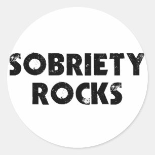 Sobriety Rocks Runder Aufkleber