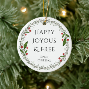 Sobriety Slogan Custom Date, nüchtern Weihnachtsge Keramik Ornament