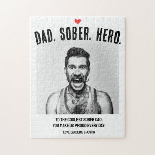 Sobriety Support Geschenk, Vater Hero Sober Custom Puzzle