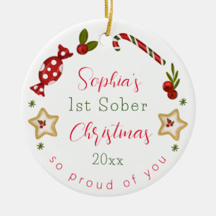 Sobriety XMAS Geschenk jeden Namen und nüchternen  Keramik Ornament