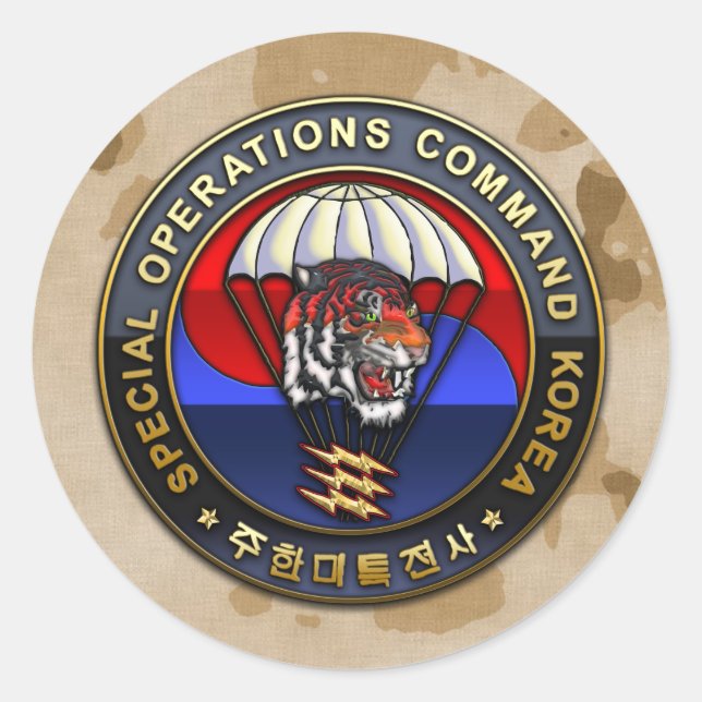 SOC Korea Emblem Runder Aufkleber (Vorderseite)