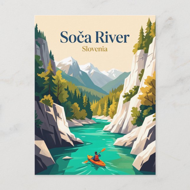 Soca-Fluss, Slowenien Postkarte (Vorderseite)
