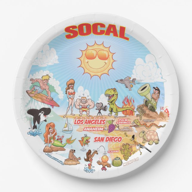 SoCal Beach Paradise Paper Plate Pappteller (Vorderseite)