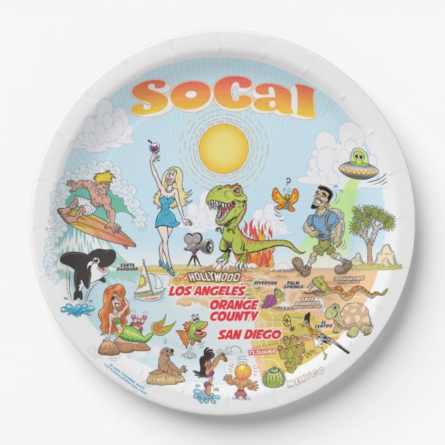 SoCal Blue Sky Plate Pappteller (Vorderseite)