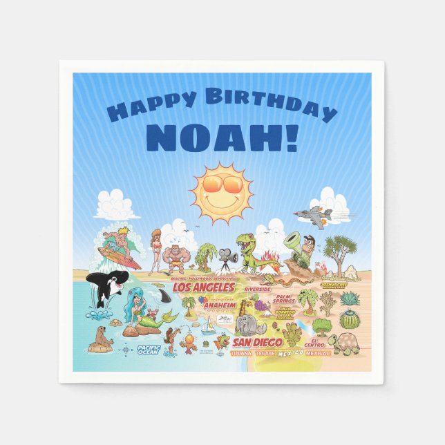 SoCal Custom Geburtstag Napkins Serviette (Vorderseite)