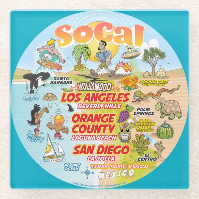 SoCal Glasuntersetzer (Vorderseite)
