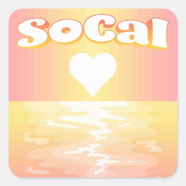 SoCal Liebe Square Sticker (Vorderseite)