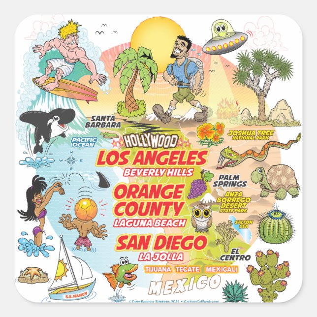 SoCal Paradise Custom-Cut Vinyl Sticker (Vorderseite)