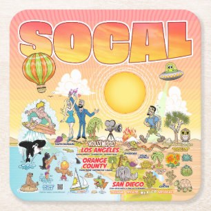 SoCal Rechteckiger Pappuntersetzer