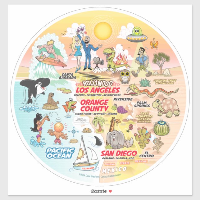 SoCal Sunset Aufkleber (Blatt)