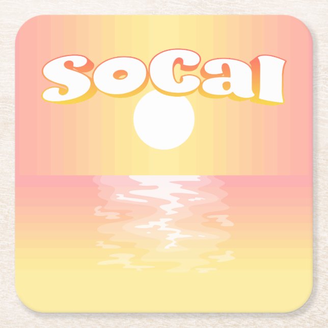SoCal Sunset Rechteckiger Pappuntersetzer (Vorderseite)